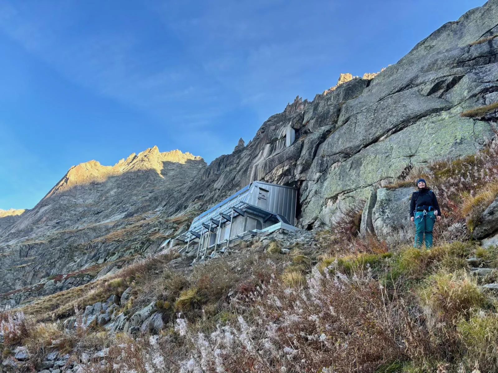 Leschaux refuge in the morning